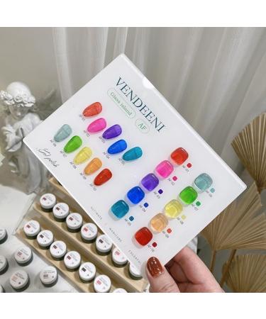 10 Colors/Set Gel Nail Polish Sequins Glitter Transparent UV Gel Varnish Colorful Purple Blue Nail Art Gel Lacquer - (Color: AF)