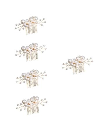 FRCOLOR the pearl comb wedding hair jewelry hair combs for women accessories bridal hair rhinestone hair accessories hair bling pearl hair clips the flowers bride alloy Hair Accessories