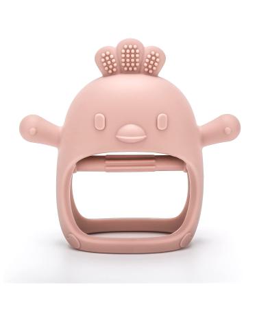 Teething Toys for Babies 0-6 6-12 Months Infant  MISLILI Never Drop Food Grade Silicone Baby Teether Toys  Prevent Choking & Odorless  Less Dust and Hair Adhesion  Baby Gift Pink Light Pink