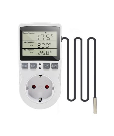 Ketotek digital thermostat temperature controller switch socket socket 16a 3m waterproof sensor for brows fermentation aquarium greenhouse germination heater cooling kt3100 - Buy Online on GoSupps.com