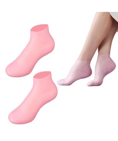 Dinghaole 1 Pair Moisturizing Exfoliating Socks - Repair Dry Cracked Heels & Soften Rough Skin - Silicone Aloe Socks for Women