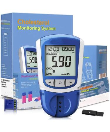 Cholesterol Monitor 5 in 1 Measuring (HDL LDL Total Cholesterol Triglycerides) Applicable to Middle-Aged and Elderly Including 50 Test Strips - Buy Online on GoSupps.com