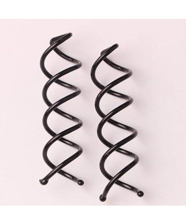 5 set 2 Pieces Women Spiral Hair Pin DIY Hair Style Metal Spin Clip Bun Stick Pick Twist Screw Hair Pins 5 set (black) - Buy Online on GoSupps.com