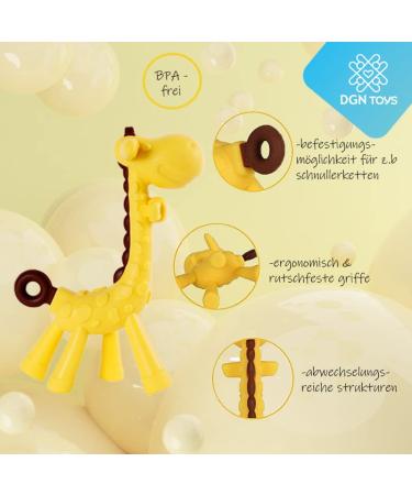 Baby Bite Set - BPA-Free Silicone Newborn Gift | Giraffe Banana Fruits | Motor Skills Toy for 3+ Months - Buy Online on GoSupps.com
