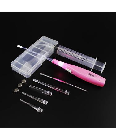 Melleco Lighted Tonsil Stone Remove Tool Pick for Fresh Breath + 1 Cleaning Irrigator Syringe Bad Breath Treatment