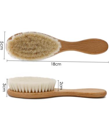 GLEAVI Natural Hair Brush Set for Baby | Soft Bristle Infant Hairbrush & Wooden Comb | Massage & Bath Brush Combo | 18X5CM White - Buy Online on GoSupps.com