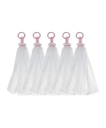 Pack of 5 cleaning nets for shower mesh bag with drawstring for foaming