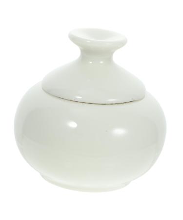 Housoutil Travel Jars porcelain tea can white small travel can Powder bottle cosmetic ceramics sample makeup jar small tea pot rouge seal sample jar face cream jar small jar lip balm 4.7x4.7cm White