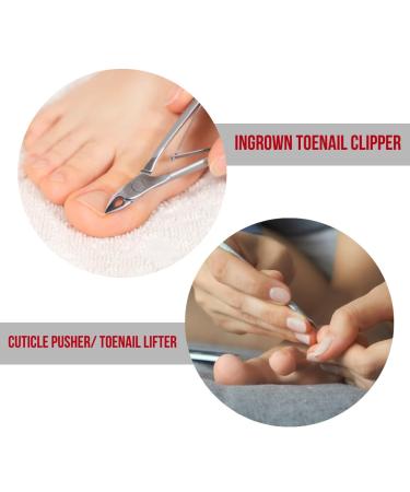 Onyx Professional Ingrown Toenail Kit - Durable Stainless Steel Toenail Clippers & Cuticle Pusher | Easy At-Home Pedicure Tools for Ingrown Toenail Removal - Buy Online on GoSupps.com