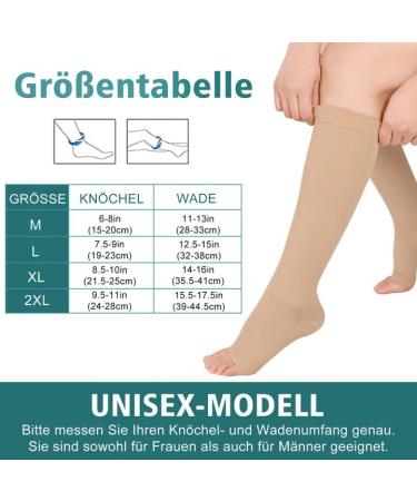 Buy Evolyline Medical Compression Stockings for Women & Men | 20-30 mmHg Class 2 Thrombosis Socks & Support Pantyhose for Varicose Veins - XXL Size Available - Buy Online on GoSupps.com