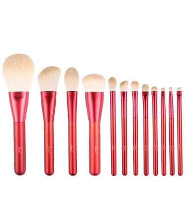 Makeup Makeup Set Brush Snow White Makeup Brush Loose Powder Brush Eye Shadow Brush Blush Brush (Color : Red)