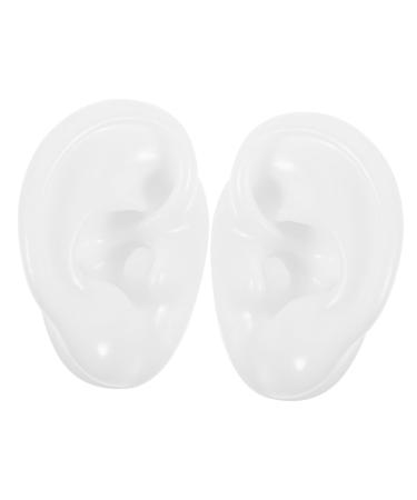Hemoton 1 Pair Ear Mold Ear Cleaner Tool Headset Stand for Desk Cleaning Tool Silicone Holders Silcone Molds Headphones Stand for Desk Silicone Ear Mold Office Silica Gel False Ears White