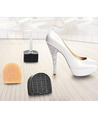 Beige U-Shaped Heel Caps - 12PCS Replacement Tips for High Heel Shoes (8mm x 8mm x 2.4mm) - Buy Online on GoSupps.com