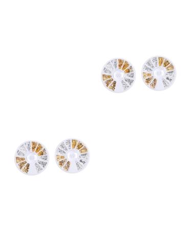 minkissy 4 Boxes Manicure Accessories Rhinestone for Nails Nail Jewelry Palette The Circle 3d