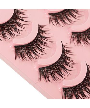 5 Pairs Handmade Natural Long False Eyelashes - Black | Thick Fake Eyelashes for Makeup - Buy Online on GoSupps.com