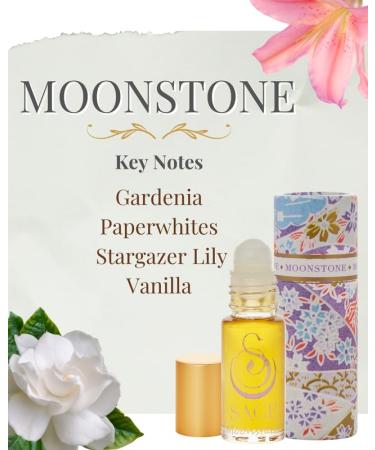 Moonstone Perfume Oil Roll-On by Sage- 1/8 oz Vegan & Cruelty-Free Floral Scent Gardenia Paperwhites Stargazer Lily Moonstone 1/8 oz Perfume Oil Roll-On - Buy Online on GoSupps.com