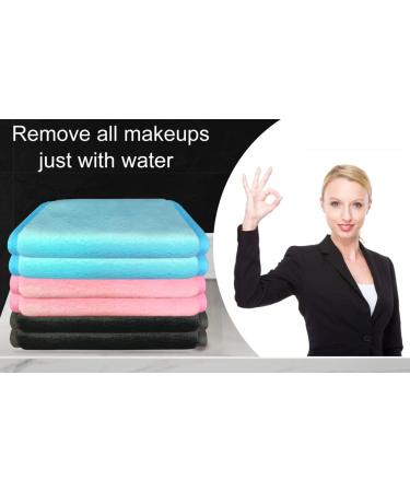 Reusable Microfiber Makeup Remover Towel (6 Pack) - 12x6 Inch, Hot Pink/Blue/Black - Remove All Makeup with Just Water - Eco-Friendly Makeup Remover Cloth - Buy Online on GoSupps.com