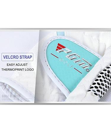 PGM Women's Golf Glove - One Pair (4 Color Options) | Improved Grip System | Cool & Comfortable White and Blue - Small - Buy Online on GoSupps.com