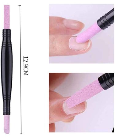 Double-Headed Nail Polishing Pen with Pumice Stone - 2pcs Nail Cuticle Care Tool Set - Buy Online on GoSupps.com