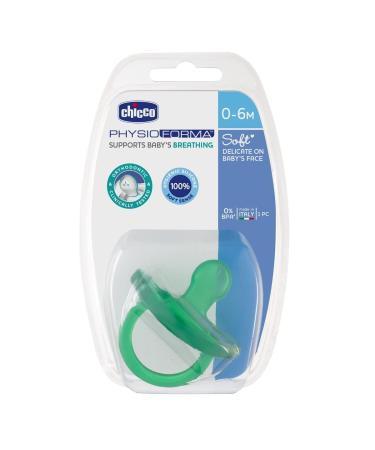 Chicco 00002711310000 Teat "Physio Soft" 0m+ silicone 1 piece neutral green