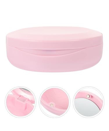 Portable Pink Denture Case with Mirror - Healeved Pocket Denture Storage Box for Orthodontics, Home & Outdoor Use - Buy Online on GoSupps.com