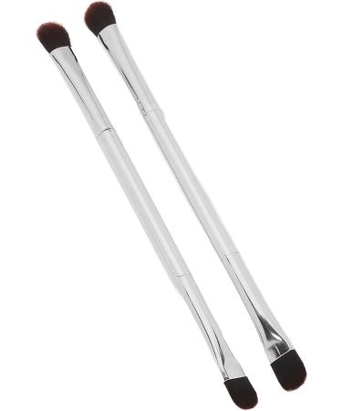 Double Ended Eyeshadow Brush with Soft Fiber Hair Professional Silver Makeup Brush Concealer Brush for Women and Makeup Artist Even Powder Grasping Electroplated Handle  - Buy Online on GoSupps.com