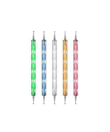 Aoshang 5 pc UV Gel Painting DIY Design Nail Art 2 Way Dotting Pen Tool Nail Art Tip Dot Paint Manicure kit