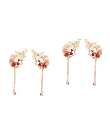 Beavorty 2 Pairs Kimono hair clip kimono hair accessories for women metal hair clips for women retro hair clips Chinese Style Hair Clips hair assecories for women Chignon girl China bride