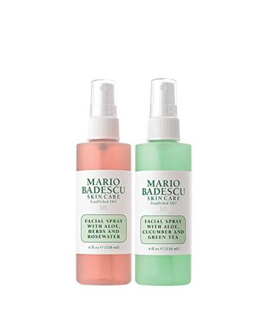 Mario Badescu Facial Spray Herbs/Rosewater and Cucumber/Green Tea (Pack of 2) 4 Fl Oz (Pack of 2)