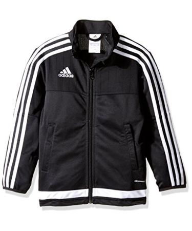 adidas Unisex-Child Soccer Tiro 15 Training Jacket Small Black/White/Black