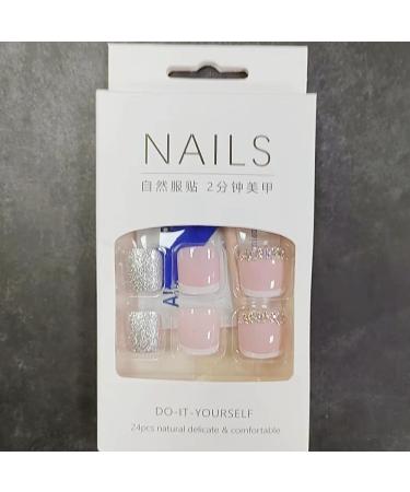 24 Pcs French Press Shiny Fake Toenails - Summer Short Toe False Nails - Acrylic Diamond Design - Full Cover Toe nail Press On - Fashion Stick On Toenails for Women - Buy Online on GoSupps.com