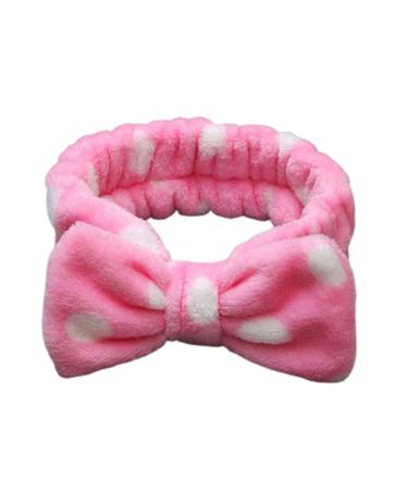 Demarkt Bowknot Headband Hairband Hair Accessories Hair Wrap for Makeup Facial Cleansing Facial Care (Pink)