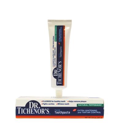 Dr. Tichenor's Extra Whitening and Tartar Control Fluoride Toothpaste - Cavity Fighting Plaque Removal and Teeth Whitening with Natural Peppermint Flavor - 6.4 Ounce (Pack of 2) - Buy Online on GoSupps.com