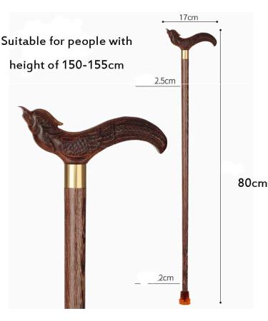 WolFum Elderly Crutches Adult Crutches Wenge Wood Phoenix-Shaped Handles Beautiful and Generous Ladies Crutches Crutches Hello 85cm - Buy Online on GoSupps.com