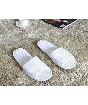Luxurious Ericotry Open Toe Spa House Shoes - 2 Pairs White Slippers for Men & Women | Perfect for Hotels Guests and Travel - Buy Online on GoSupps.com