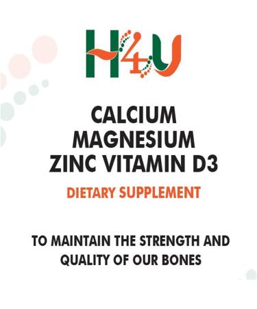 H4U Calcium Magnesium Zinc D3 | 120 Softgels Supplement | Calcium Magnesium Zinc Vitamin D3 | Non-GMO | Gluten-Free | Made in The USA - Buy Online on GoSupps.com