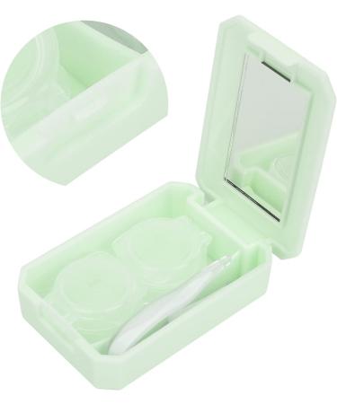 Verdant Touch Contact Lens Holder Box - Portable Green Case with Mirror & Tweezers for Easy Storage | Multicolored Contact Lens Organizer - Buy Online on GoSupps.com