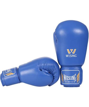 Wesing AIBA Approved Blue Leather Boxing Gloves - 12 oz (340.2 g) | International Shipping Available - Buy Online on GoSupps.com