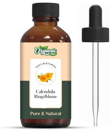  ORGANIC ZING Organic Zing Calendula Oil (Calendula Officinalis) | Pure Natural Essential Oil for Skin Care Hair Care and Massage - 4 fl oz - Buy Online on GoSupps.com