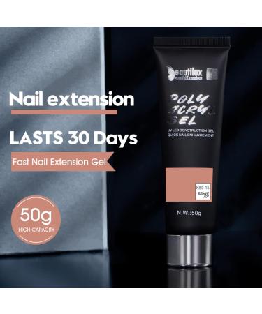 Beautilux Long-Lasting Acrylic Gel Nail Extension - 50ml K50-15 Brown | Natural Look UV Nail Art Gel for Professional Results - Buy Online on GoSupps.com