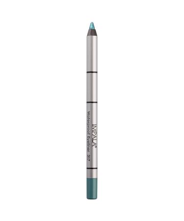 IMPALA | Creamy Waterproof Teal Green Eyeliner Pencil 317 | Defined Contour or Smokey Effect | Dense and Creamy Texture Easy to Apply | Bright Long-Lasting and Water-Resistant Color 317 Bluish Green