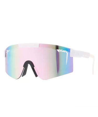 SAUYIXH Polarized Sports Sunglasses, UV400 Protection Cycling Sunglasses, Hiking Fishing Sports Goggles for Men Women C3
