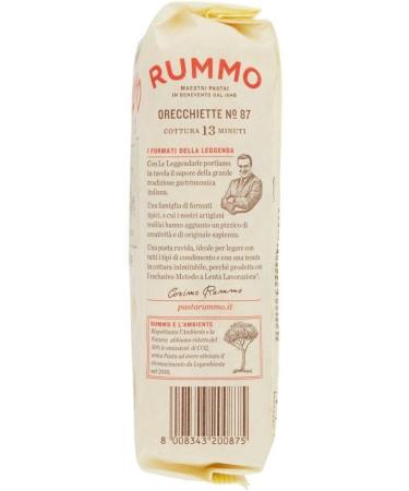  Rummo Rummo Pasta Orecchiette No. 87 Pack of 12 Italian pasta made from durum wheat semolina 500g + 1 x 330ml can of peach iced tea for yoga - Buy Online on GoSupps.com