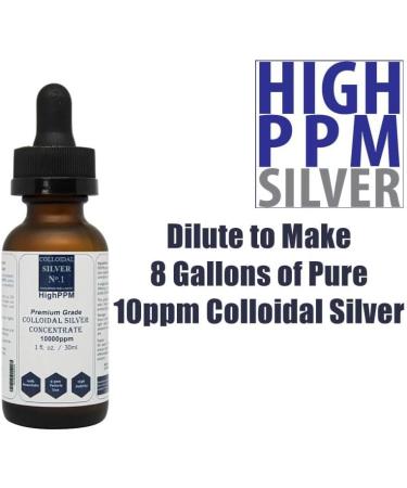 Colloidal Nano Silver Solution Concentrate 10000ppm - 1 oz | Protein & Chemical Free Dilute to 8 Gallons of 10ppm Pure Silver | Ship Internationally - Buy Online on GoSupps.com