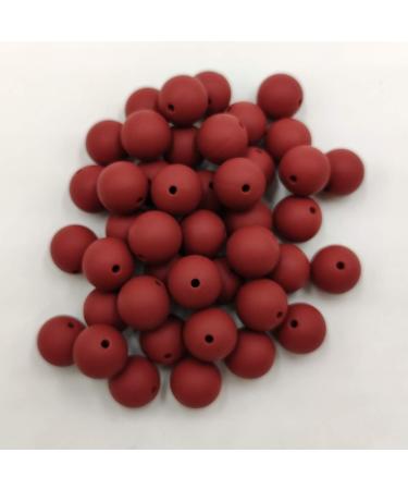 50pcs Maroon 15mm Silicone Round Beads - DIY Jewelry Making & Sensory Decoration - Buy Online on GoSupps.com