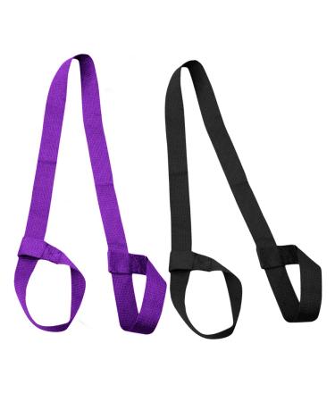 Puerhuaci yoga matt support strap yoga strap 2 pieces 150 cm x 3.8 cm adjustable durable shoulder yoga matte loop training outdoor and sports mats (without mat)