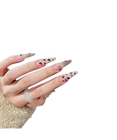 Temperament-enhancing nail art pure hand-worn nail art finished leopard print hottie nail patch is detachable.(M)