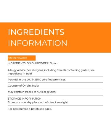 Hides Fine Foods Onion Powder 500g - GMO Free - Vegetarian Friendly - BBQ, Meat, and Vegetable Seasoning - Ideal for Summer - Buy Online on GoSupps.com
