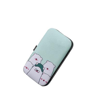 Nail Clippers Set Beauty Manicure Nail File Nail Clipper Tool Ladies Portable Personal Care Set 7 Pieces Traveling (Color : Green)