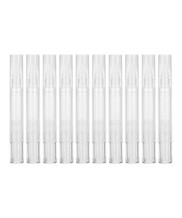 ZJchao 10pcs 5ml Empty Transparent Twist Pen  Cosmetic Container Tube Nail Oil Eyelash Growth Lip Gloss Container Applicators Empty Nail Oil Pen with Brush Tip for Women Makeup Convenient Use